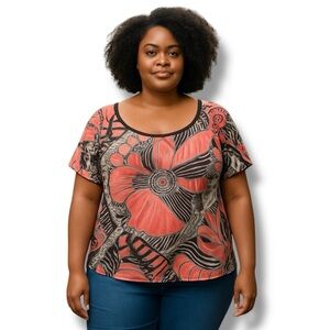 Baby Phat Women’s Short Sleeve Off Shoulder Tunic VTG Y2K Street Stretch Pink 3X